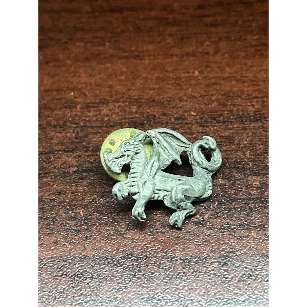 Mythical Silver-Tone Dragon Lapel Hat Pin